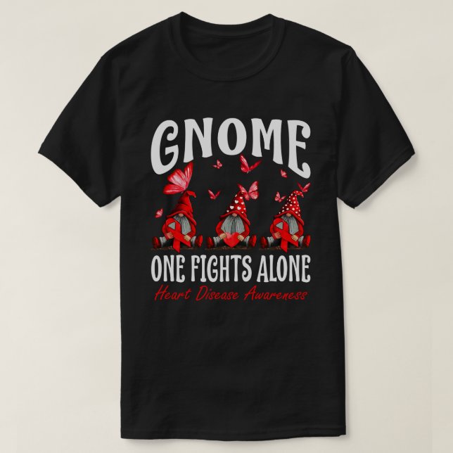 Genome One kämpft allein Herzerkrankung Bewusstsei T-Shirt (Design vorne)
