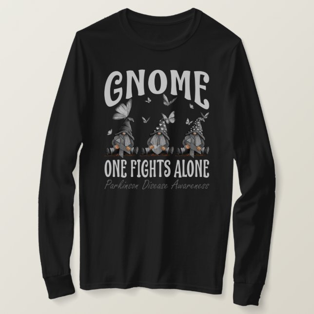 Genome One kämpft allein Parkinson Krankheit Bewus T-Shirt (Design vorne)