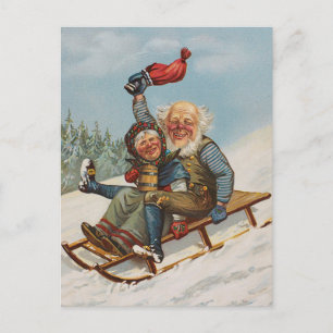 Génomes vintages colorés sur une carte à traîneau