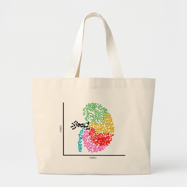 Genomics Single Cell Kidney & I Heart scRNAseq Jumbo Stoffbeutel (Vorne)