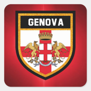 Genova Flag Quadratischer Aufkleber