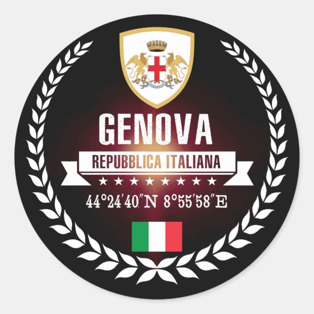 Genova Runder Aufkleber (Vorderseite)