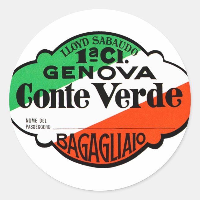 GenovaConteVerde Runder Aufkleber (Vorderseite)