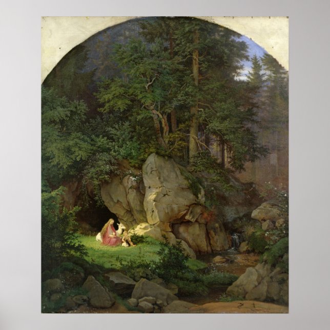 Genoveva in der Holzaufbereitung, 1839-41 Poster (Vorne)