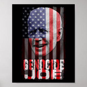 Genozid Joe Biden Anti Biden American Flag Vampir Poster