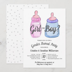 Genre Reveal Baby Party Invitation Fille ou garçon