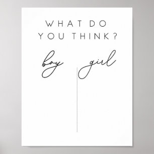 Genre Reveal Guess Poster garçon ou fille