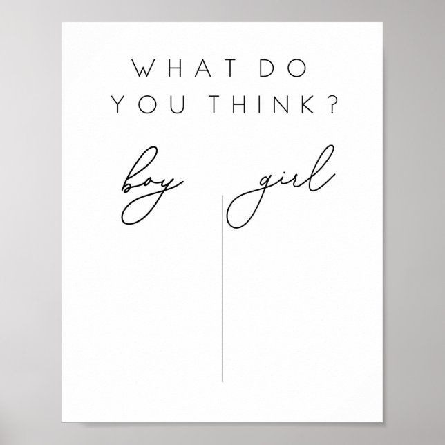 Genre Reveal Guess Poster garçon ou fille (Devant)