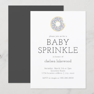 Genre Reveal Party Baby Sprinkle Donut Invitation