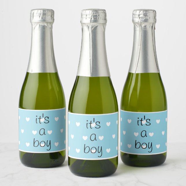 Genre révéler (garçon) mini Sparkling étiquettes d (Bouteilles)