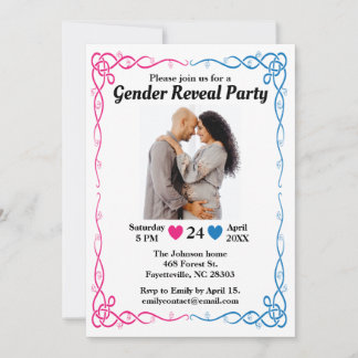 Genre révéler la photo de la fête Invitation