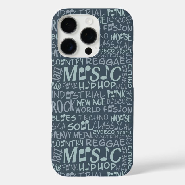 Genres de musique Word Collage coque (Verso)