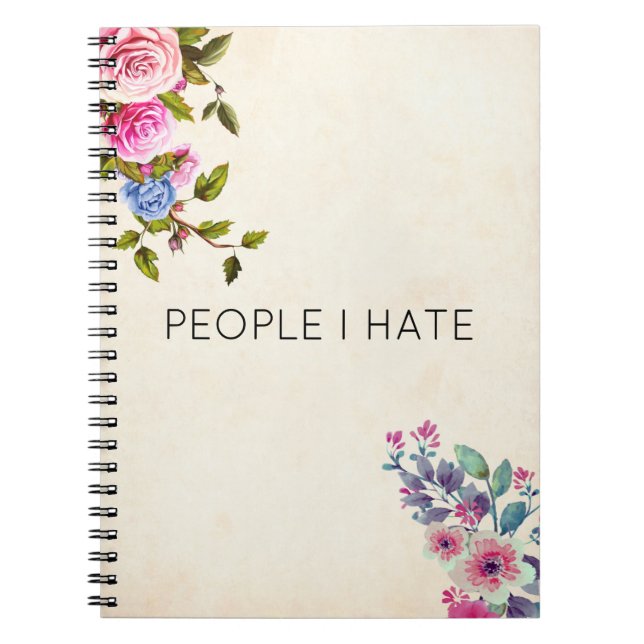 Gens Drôle Je Déteste Le Carnet Floral (Devant)