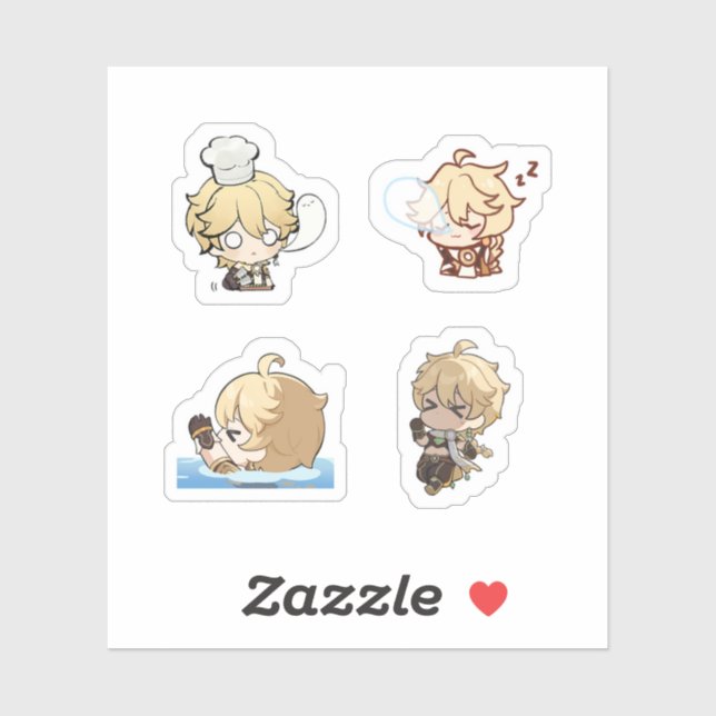 Genshin Impact Chibi Aether Sticker-Set Aufkleber (Blatt)