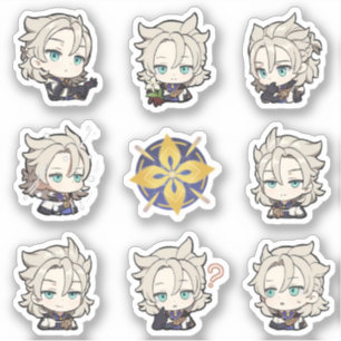 Genshin Impact Chibi Albedo Stickers Aufkleber