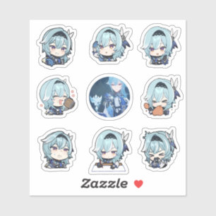 Genshin Impact Chibi Eula Stickers Aufkleber