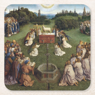 Gent Altarpiece (Detail), Van Eyck Brothers Rechteckiger Pappuntersetzer