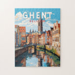 Gent Belgium Travel Art Vintag<br><div class="desc">Gent Retro Vektor-Reise-Design. Gent ist bekannt für seine großen öffentlichen Plätze und Marktplätze,  zu denen vor allem der Vrijdagmarkt (der "Freitagmarkt") gehört,  der das Zentrum des mittelalterlichen Stadtlebens bildet.</div>
