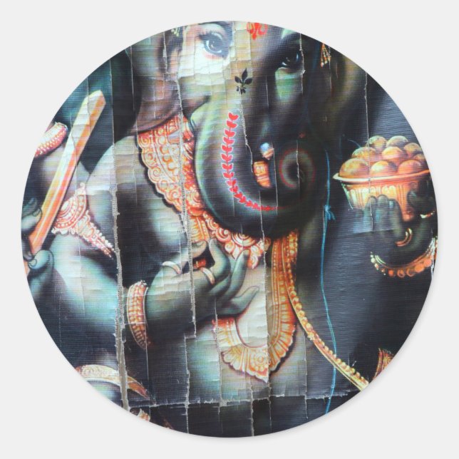 Gent elephant Hindu Success God Runder Aufkleber (Vorderseite)