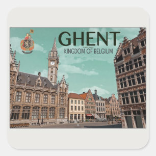 Gent - Korenmarkt Quadratischer Aufkleber