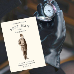 Gent vintage   Carte de demande pour homme/homme