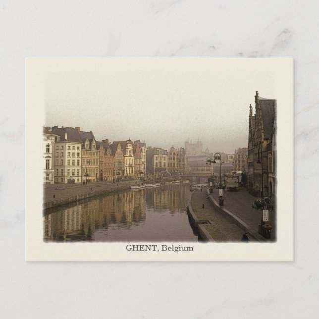 Gent, Vintager Stil Postkarte (Vorderseite)