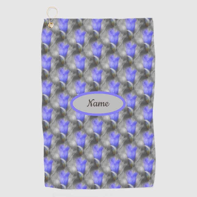 Gentian Blume Art Pattern Personalisiert Golfhandtuch (Vorderseite)