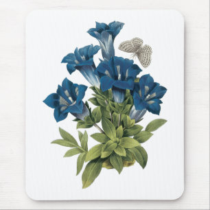 Gentian(Gentianae acaulis) von Redouté Mousepad