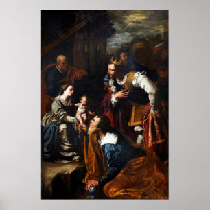 Gentileschi - Anbetung der Heiligen Drei Könige Poster