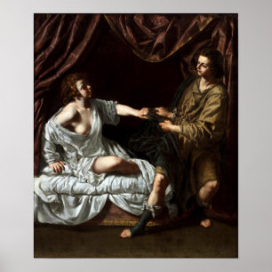 Gentileschi - Joseph und die Frau des Potiphar Poster
