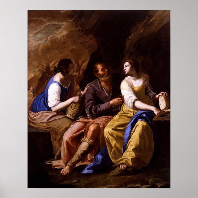 Gentileschi - Lot und seine Töchter 1638 Poster (Vorne)