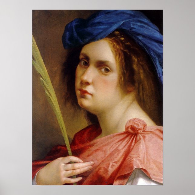 Gentileschi - Selbstportrait Poster (Vorne)