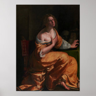 Gentileschi - Selbstporträt als Maria Magdalena Poster