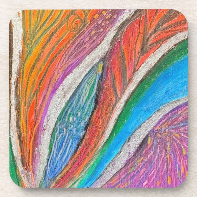 Gentle Bloom Untersetzer - Muster aus getexturtem  (Vorderseite)