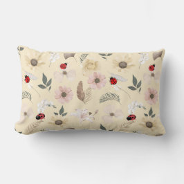 Gentle Blooms and Ladybugs Lendenkissen