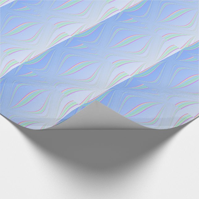 Gentle Blue Waves Abstrakt Geschenkpapier (Ecke)