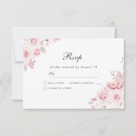 Gentle Blush Pink Hochzeit oder jede Veranstaltung RSVP Karte