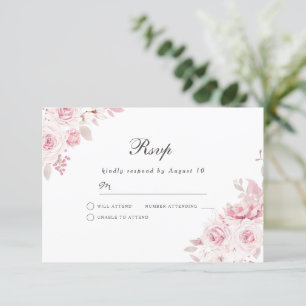 Gentle Blush Pink Hochzeit oder jede Veranstaltung RSVP Karte