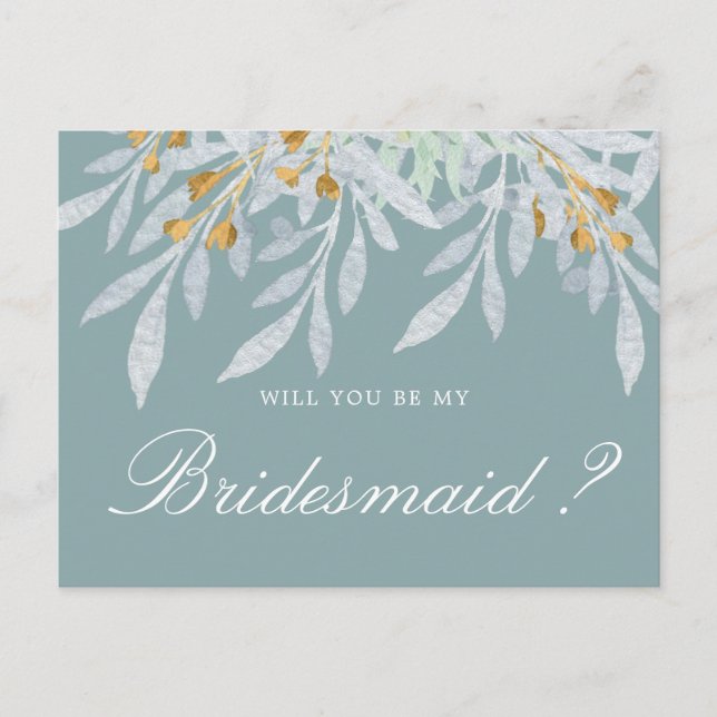 Gentle Botanics | Einladung von Bridesmaid Postkar Postkarte (Vorderseite)