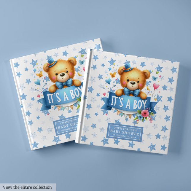 Gentle C’est un livre d’invité pour les Baby showe (Gentle It’s a Boy Guest Book for Baby Shower Fun)
