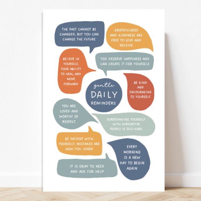 Gentle Daily Erinnerungen Social Emotional Learnin Poster (Daily reminders are a great way to encourage self-care and mental health, reminders.)