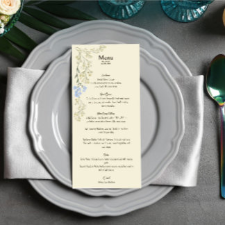 Gentle Floral Wedding Menu Card Menükarte