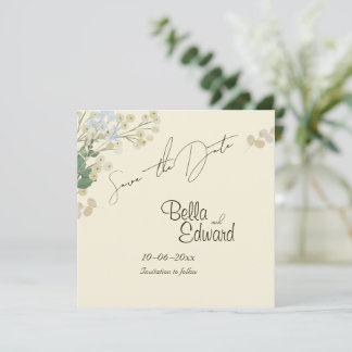 Gentle Floral Wedding Speichern Sie die Date Card Save The Date