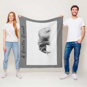 Gentle Giant Elephant Foto mit hoher Texttaste Fleecedecke