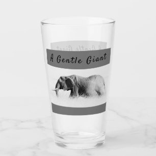 Gentle Giant Elephant Foto mit hoher Texttaste Glas