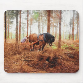 Gentle Giant - Entwurf von Hauling Logs für Pferde Mousepad