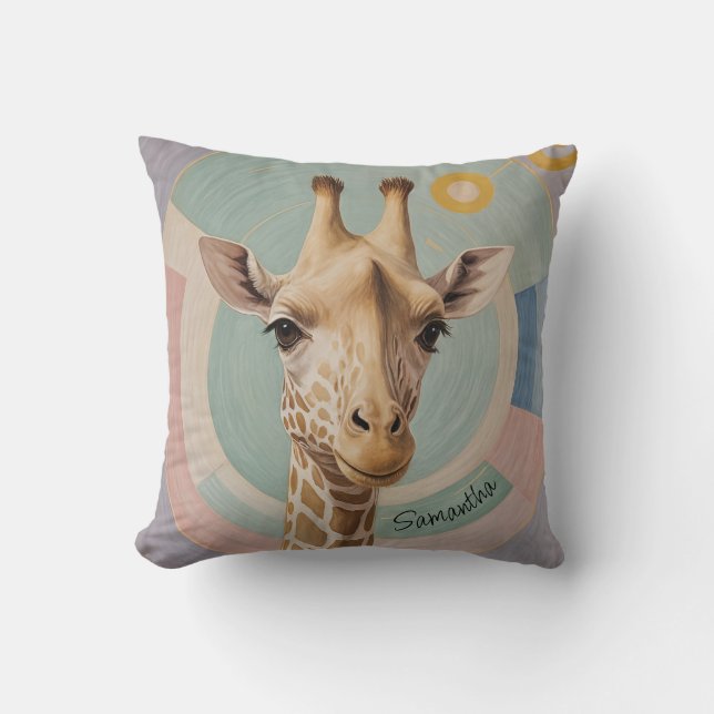 Gentle Giant: Pastel Giraffe Kissen (Vorderseite)