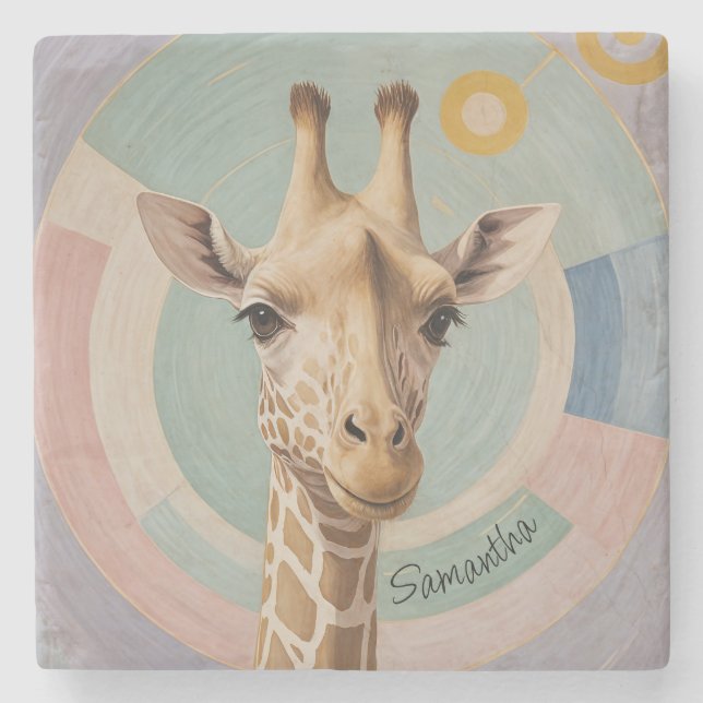 Gentle Giant: Pastel Giraffe Steinuntersetzer (Vorderseite)