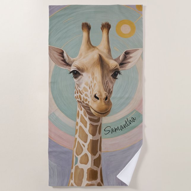 Gentle Giant: Pastel Giraffe Strandtuch (Vorderseite)