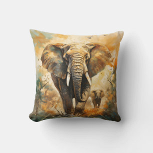 Gentle Giants: Elephant Throw Kissen